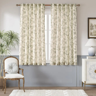 
                    
                      Modern Toile Floral & Insect Linen Curtains - Jinchan Home
                    
                  