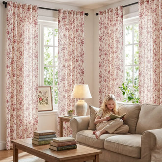 
                    
                      Amelie Floral Linen Blend Curtains - Jinchan Home
                    
                  
