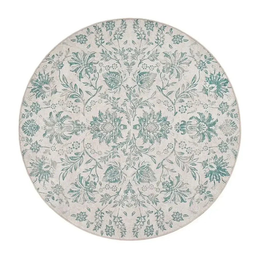 Vintage Distressed Large Floral Scrollwork Area Rug - Jinchan Home