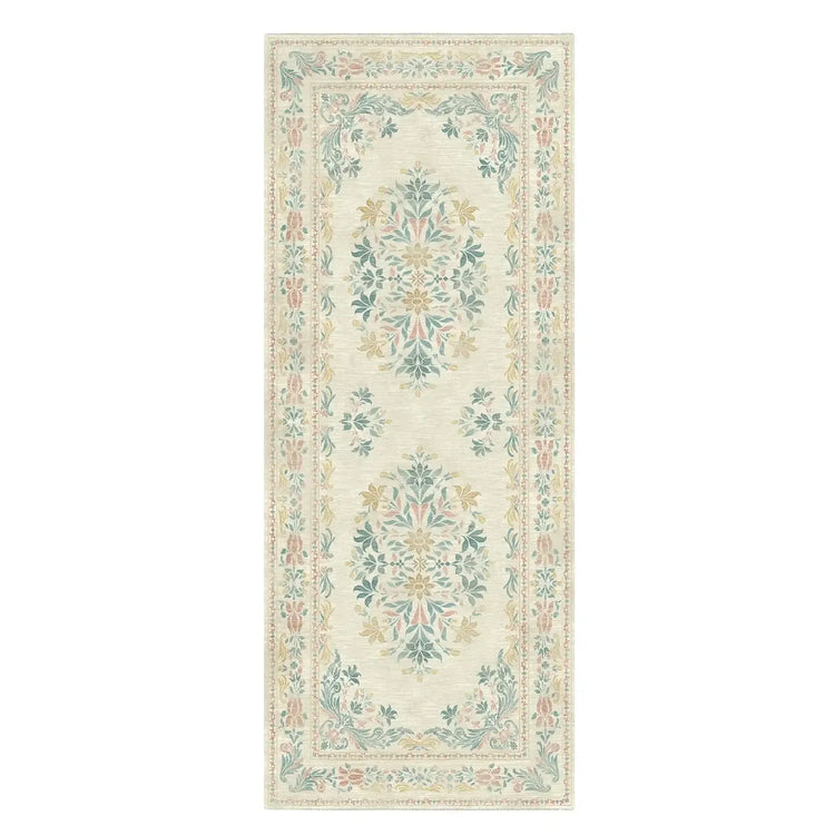 Soft Vintage Acanthus Floral Scrollwork Rug - Jinchan Home