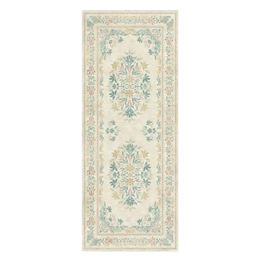 Soft Vintage Acanthus Floral Scrollwork Rug - Jinchan Home