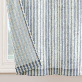
                    
                      Striped Tab Top Linen Kitchen Curtains - Jinchan Home
                    
                  