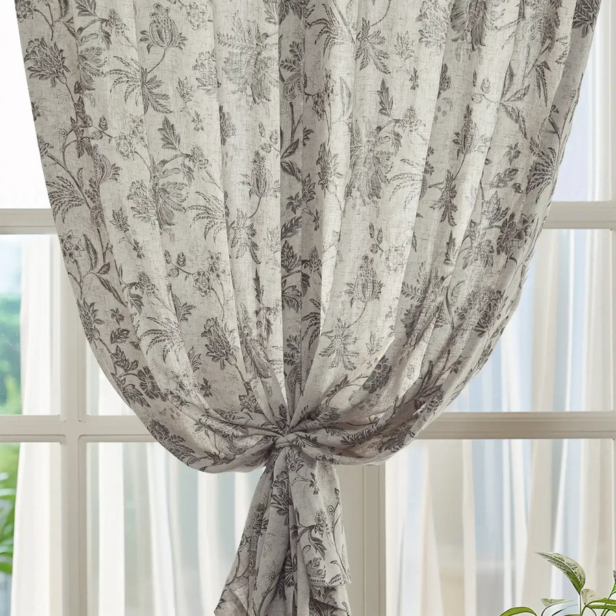 Vintage Botanical Vine & Multi-Floral Curtains - Jinchan Home
