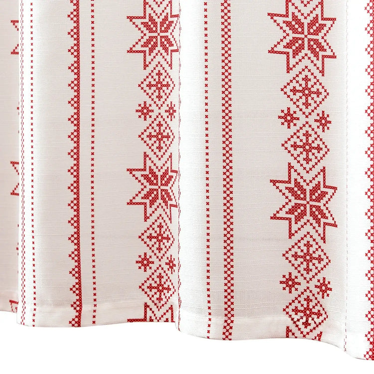 Christmas Snowflake Fair Isle Shower Curtain - Jinchan Home
