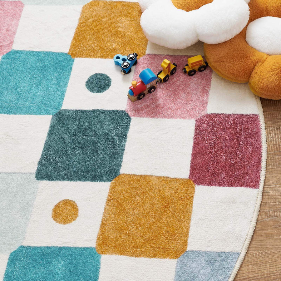 Colorful Diamond Checker Rug - Jinchan Home