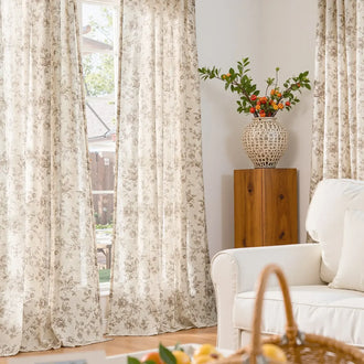 
                    
                      Amelie Floral Linen Blend Curtains - Jinchan Home
                    
                  