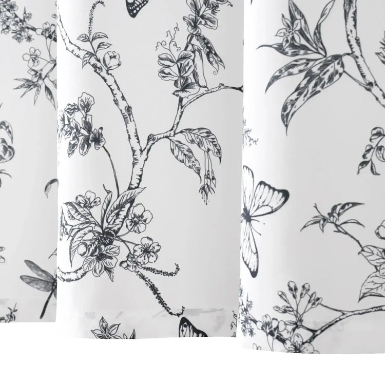 Botanical & Butterfly Dragonfly Pattern Shower Curtain - Jinchan Home
