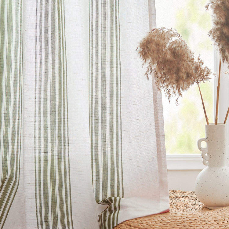 Ticking Stripe 3-in-1 Curtains - Jinchan Home