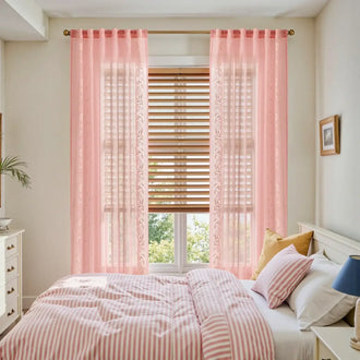 
                    
                      Boho Sheer Bordered Floral Embroidered Curtains - Jinchan Home
                    
                  