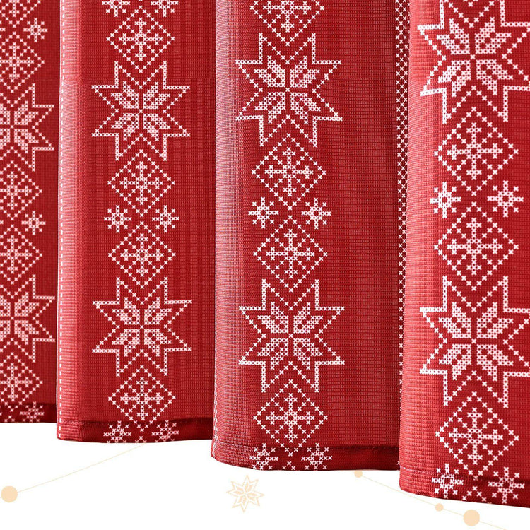 Christmas Snowflake Fair Isle Shower Curtain - Jinchan Home