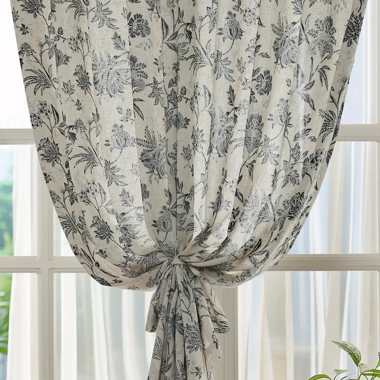 Vintage Botanical Vine & Multi-Floral Curtains - Jinchan Home