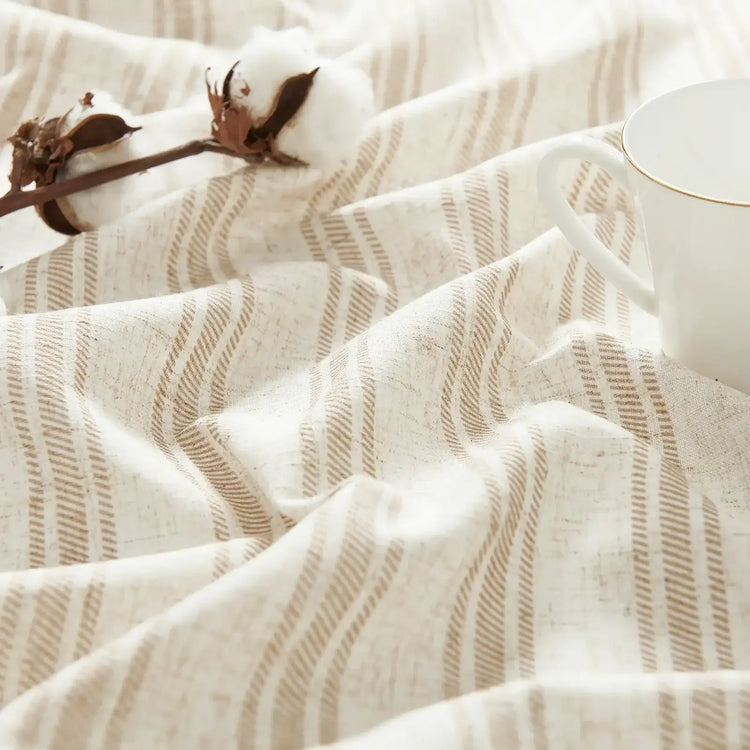 Twill Stripe Poly-Linen Rod-Pocket Valance - Jinchan Home
