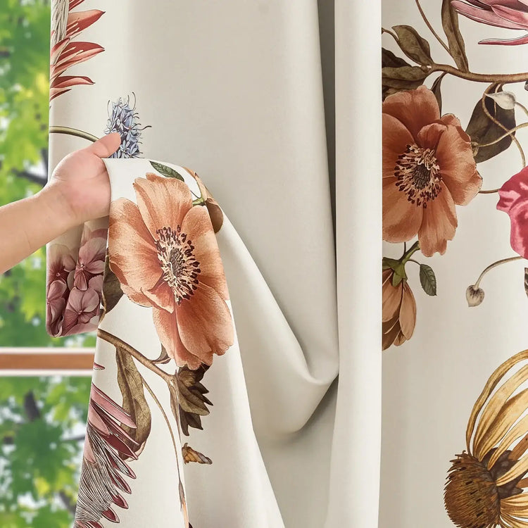 Hannah Vintage Floral Blackout Curtains - Jinchan Home
