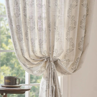 
                    
                      Linear Mini Floral and Leaf Linen Curtains - Jinchan Home
                    
                  