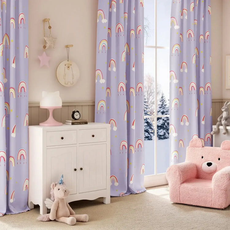 Kids Rainbow Print Blackout Curtains - Jinchan Home