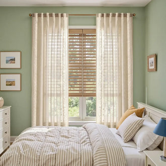 
                    
                      Boho Sheer Bordered Floral Embroidered Curtains - Jinchan Home
                    
                  