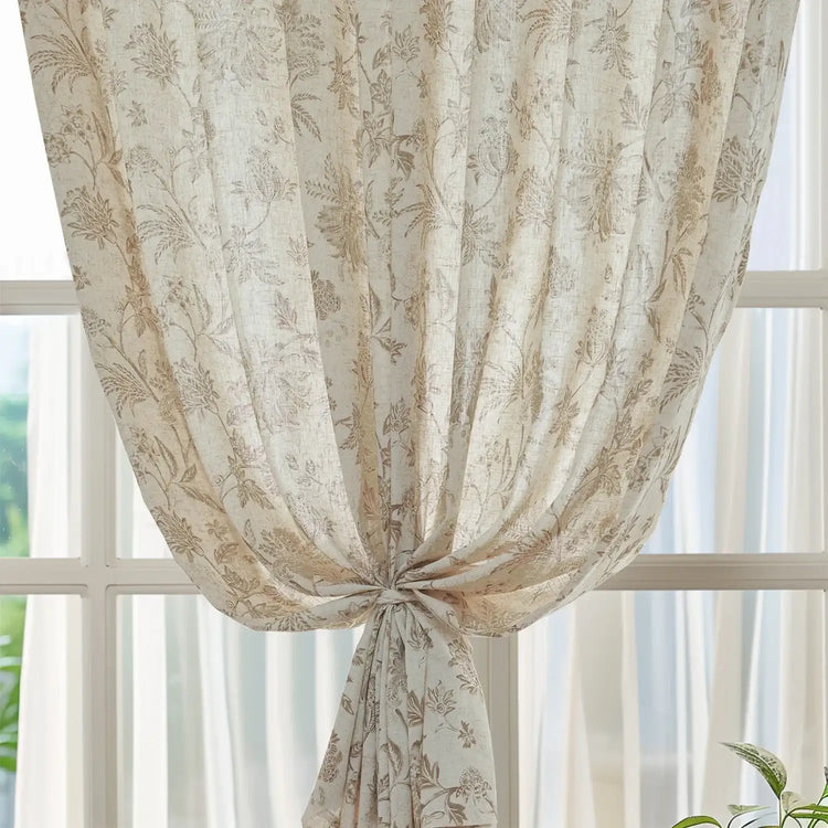 Vintage Botanical Vine & Multi-Floral Curtains - Jinchan Home