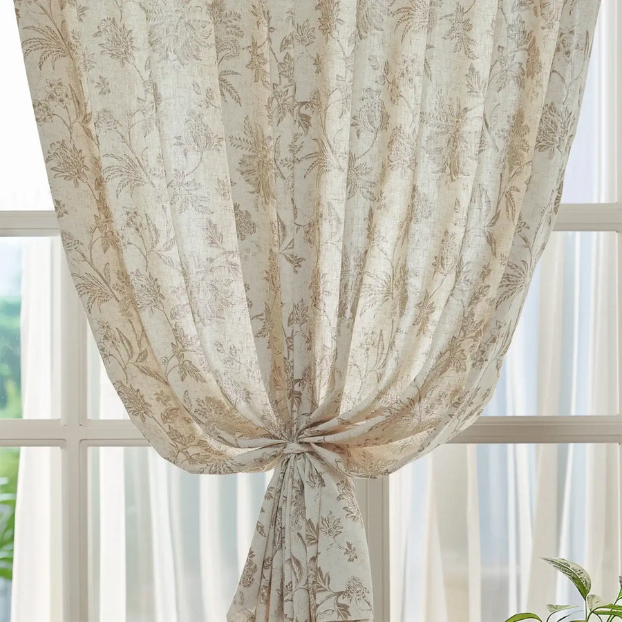Vintage Botanical Vine & Multi-Floral Curtains - Jinchan Home