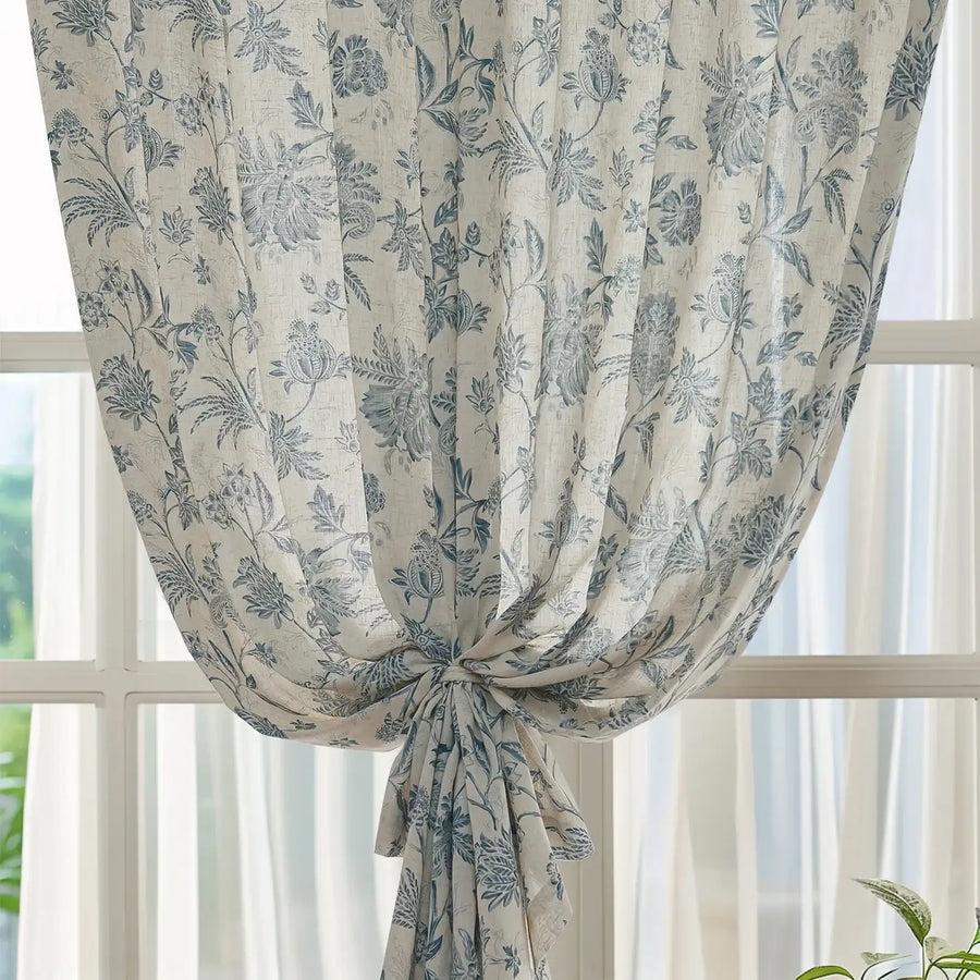 Vintage Botanical Vine & Multi-Floral Curtains - Jinchan Home
