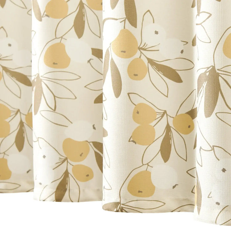 Loquat Branch & Fruit Pattern Shower Curtain - Jinchan Home