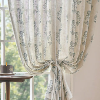 
                    
                      Linear Mini Floral and Leaf Linen Curtains - Jinchan Home
                    
                  