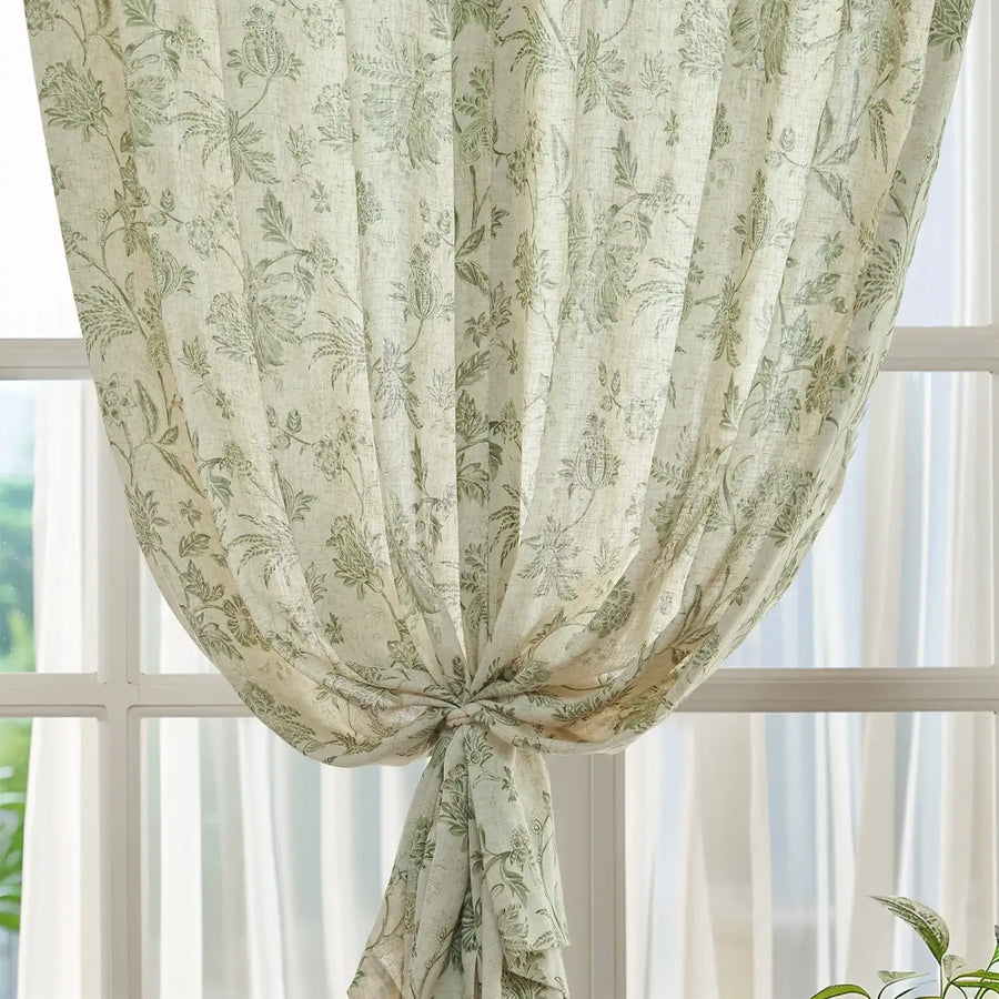 Vintage Botanical Vine & Multi-Floral Curtains - Jinchan Home