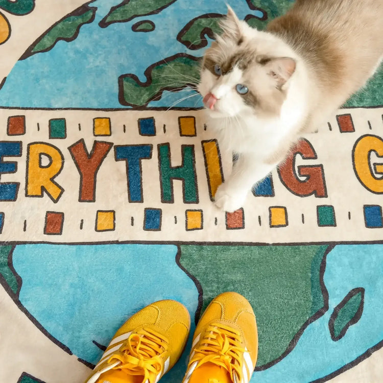 You Are Worthy Global Kids Round Rug - Jinchan Home