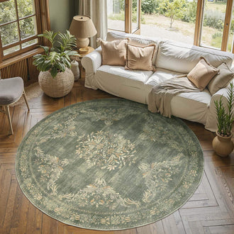 
                    
                      Soft Vintage Acanthus Floral Scrollwork Rug - Jinchan Home
                    
                  
