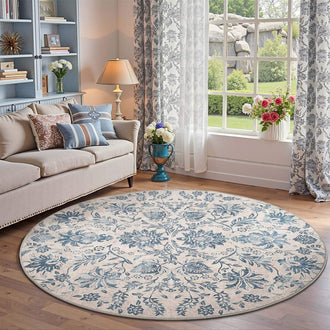 
                    
                      Vintage Distressed Large Floral Scrollwork Area Rug - Jinchan Home
                    
                  