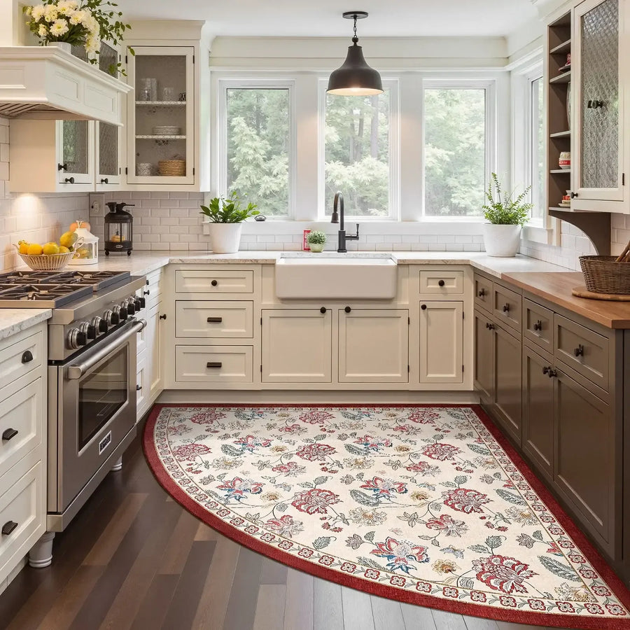Vintage Floral Butterfly Botanical Area Rug - Jinchan Home