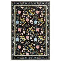 Lemon and Hydrangea Botanical Bird Area Rug - Jinchan Home
