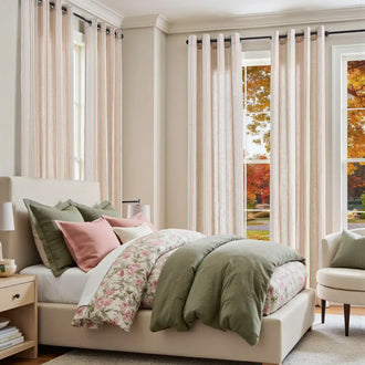 
                    
                      Colorful Vertical Stripe Poly-Linen Grommet Curtains - Jinchan Home
                    
                  