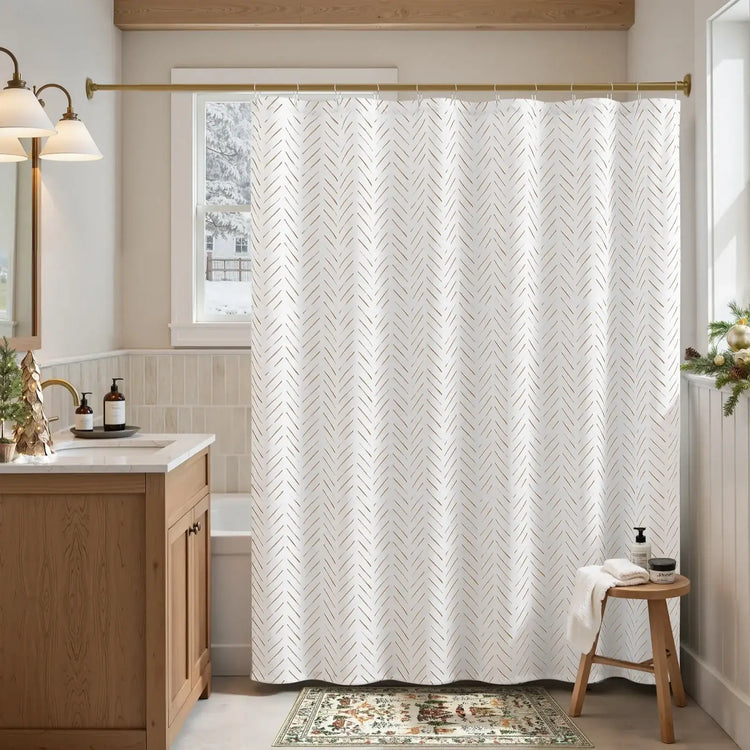 Herringbone Printed Shower Curtain - Jinchan Home