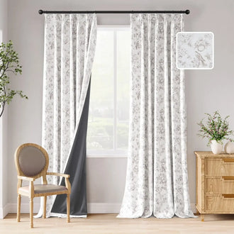 
                    
                      Botanical Birds Jouy Curtains - Jinchan Home
                    
                  
