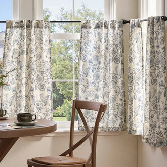 
                    
                      Vintage Symmetrical Vine & Floral Pattern Kitchen Curtains - Jinchan Home
                    
                  