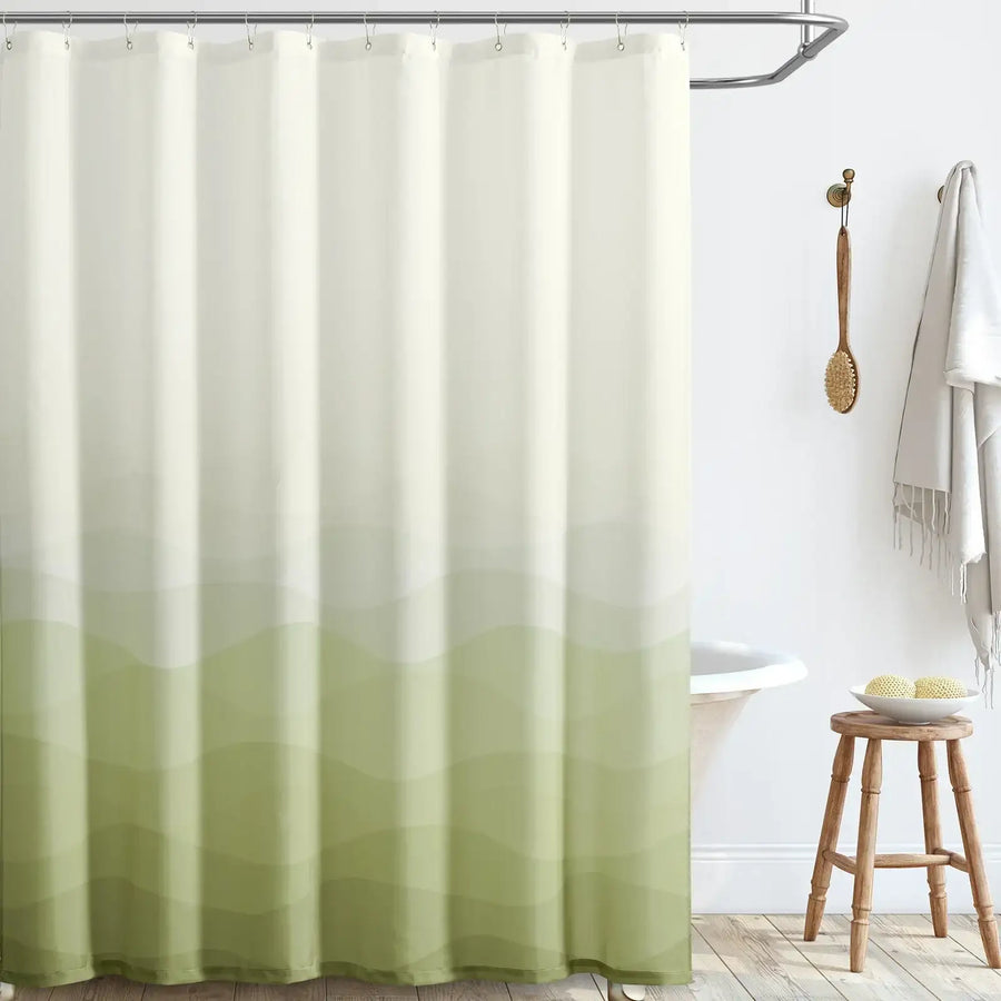 Soft Ombre Ripple Shower Curtain - Jinchan Home