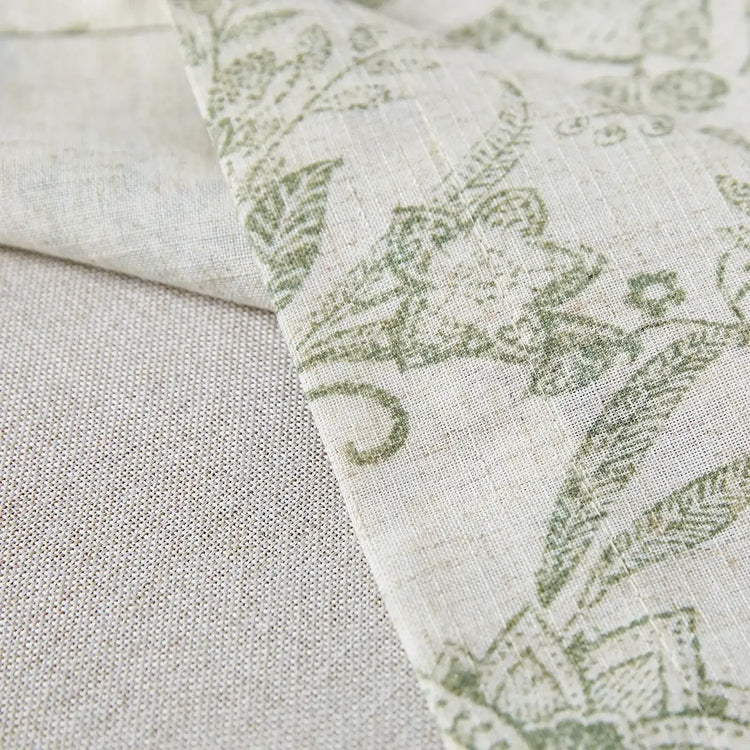 Vintage Botanical Scroll Double-Layer Valance - Jinchan Home