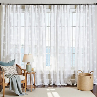 
                    
                      Starfish & Seashell Coastal Sheer Curtains - Jinchan Home
                    
                  