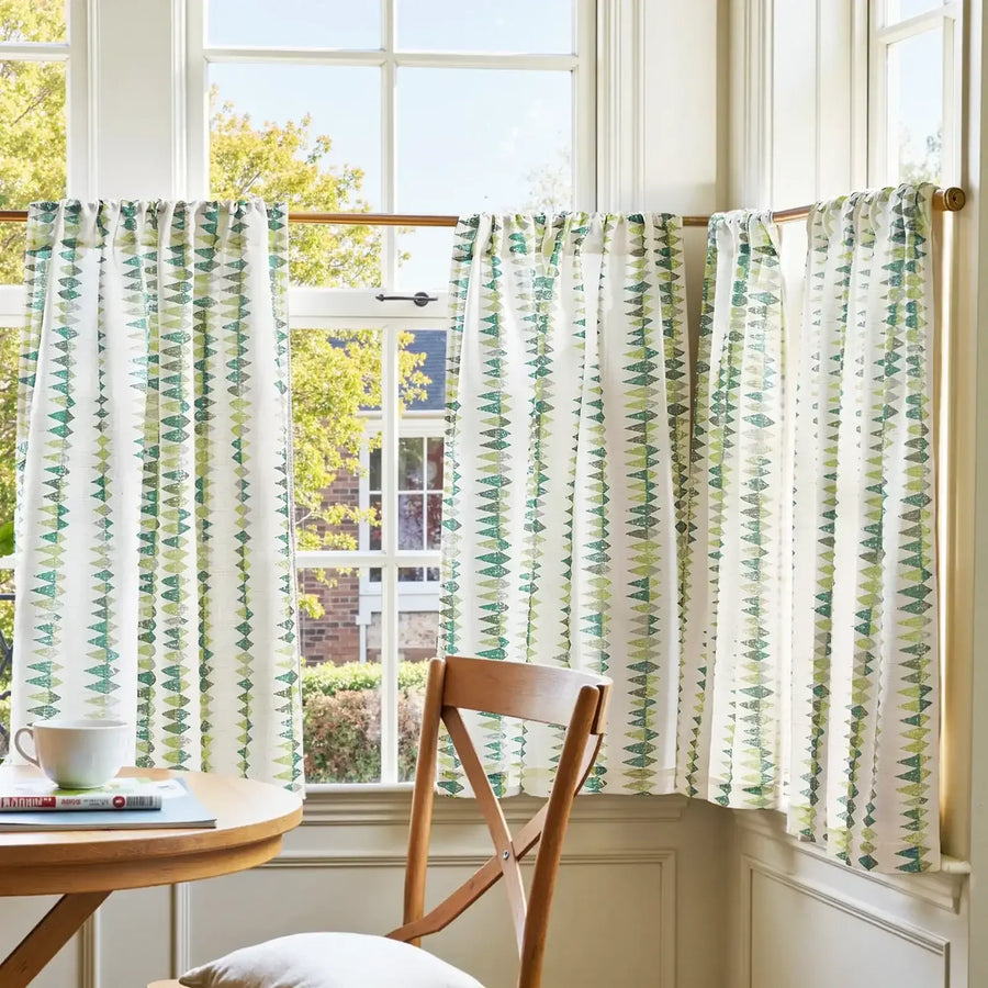 Geometric Triangle Kitchen Curtains - Jinchan Home