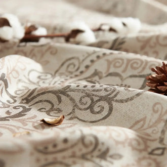 Paisley Pattern Faux Linen Curtains - Jinchan Home