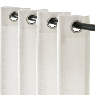 Solid Linen Textured Grommet Curtains - Jinchan Home