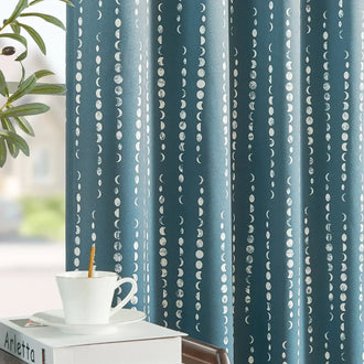 
                    
                      Boho Moon Phase Print Blackout Curtains - Jinchan Home
                    
                  