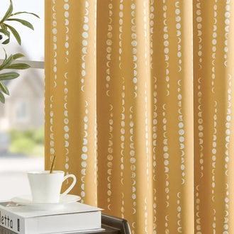 
                    
                      Boho Moon Phase Print Blackout Curtains - Jinchan Home
                    
                  
