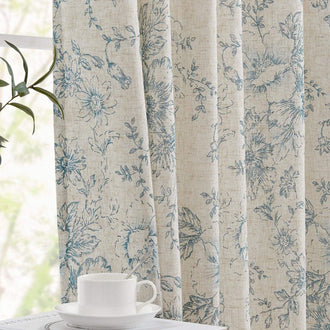 
                    
                      Floral Lined Linen Blend Curtains - Jinchan Home
                    
                  