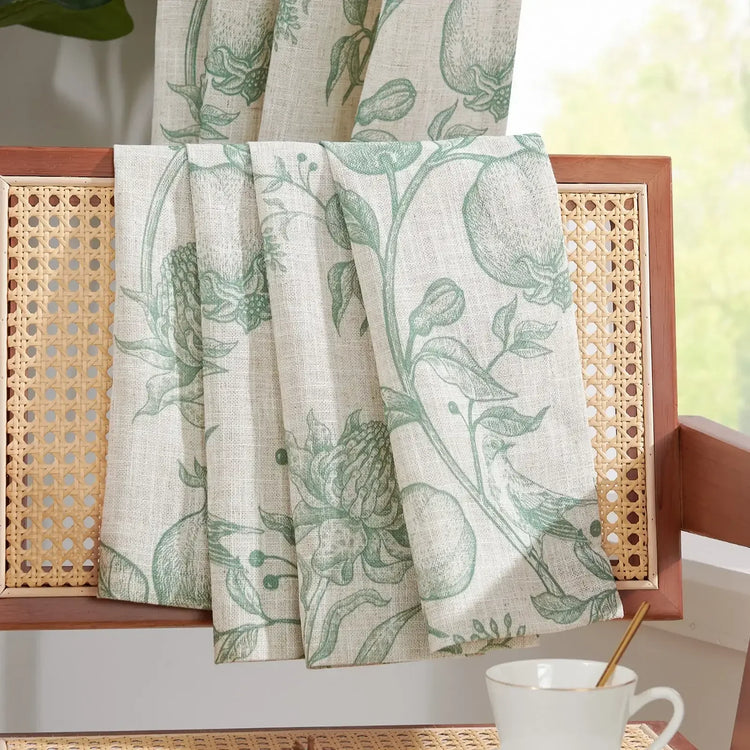 Vintage Pomegranate Botanical Curtains - Jinchan Home