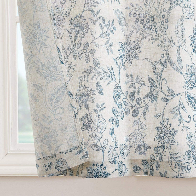 Neutral Scroll Pattern DIY Tie-Up Kitchen Curtains - Jinchan Home