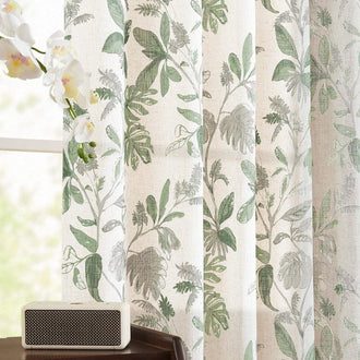 
                    
                      Tropical Leaf Print Botanical 3-in-1 Curtains - Jinchan Home
                    
                  