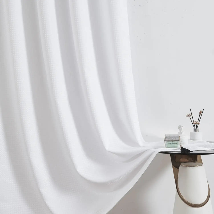 Waffle Weave Hookless Shower Curtain - Jinchan Home