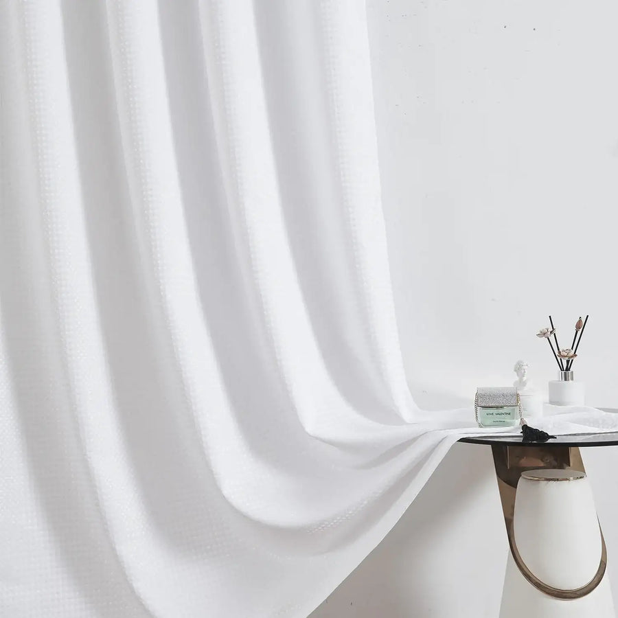Waffle Weave Hookless Shower Curtain - Jinchan Home
