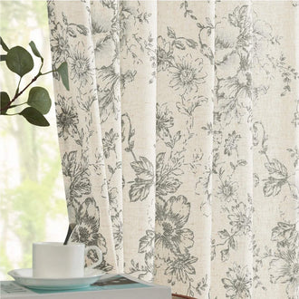 
                    
                      Floral Lined Linen Blend Curtains - Jinchan Home
                    
                  